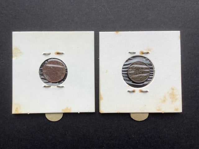 Wilhelmina lotje 1/2 cent 7 stuks.