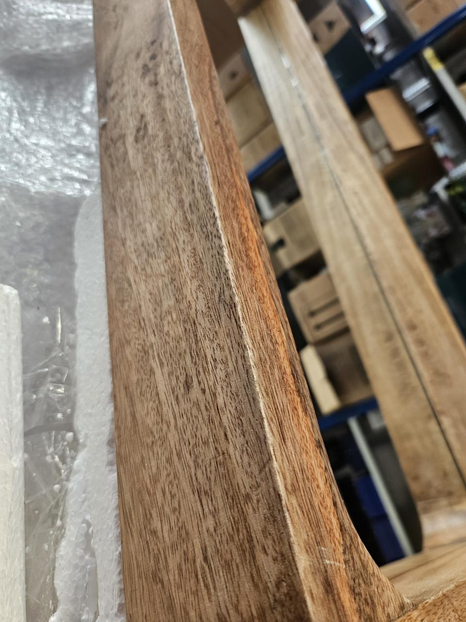 Nieuwe zware houten wandspiegel / passpiegel met echt houten frame