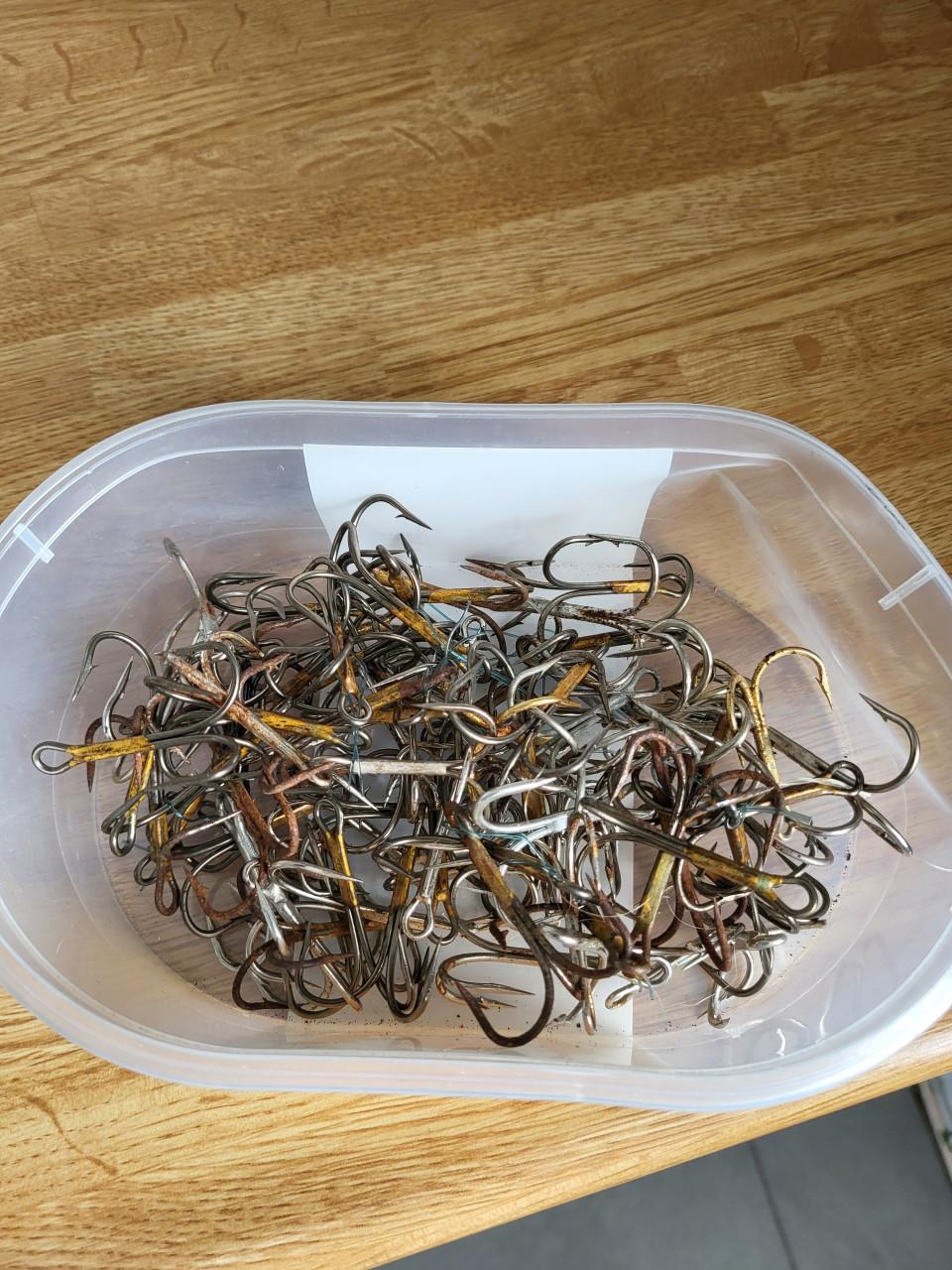 Jigkoppen en doosje dreggen