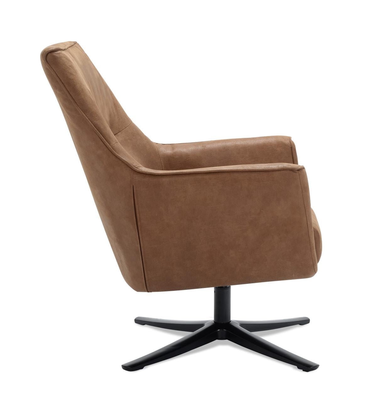 DRAAIFAUTEUIL IN WARME COGNAC TINT