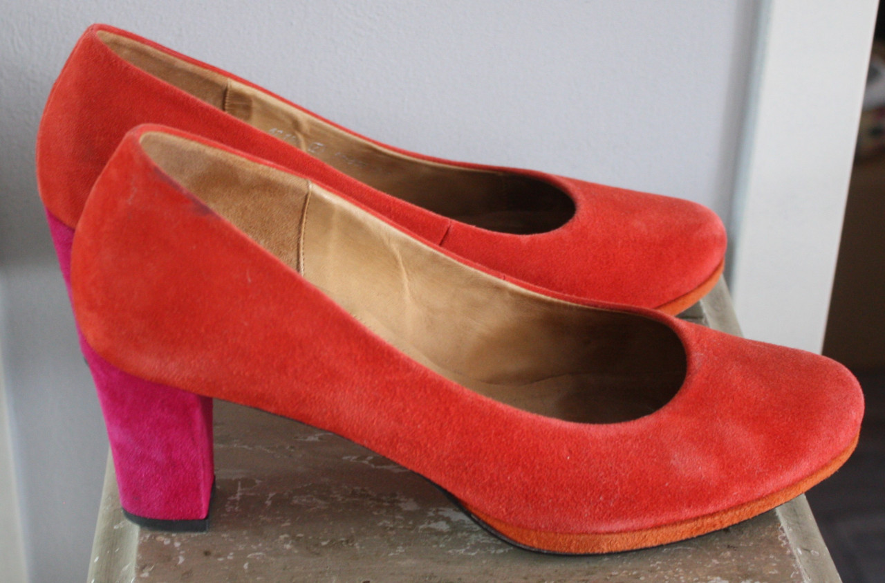 Rood oranje pumps met roze hal maat 7G