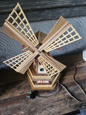Decoratieve vintage Windmolen met verlichting en muziekdoos