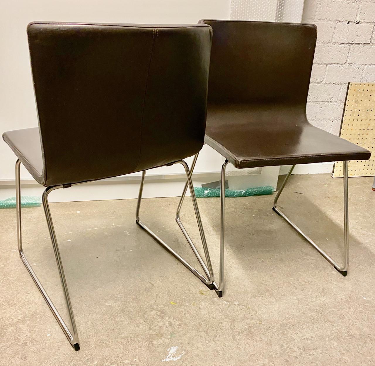 4 eetkamerstoelen leer