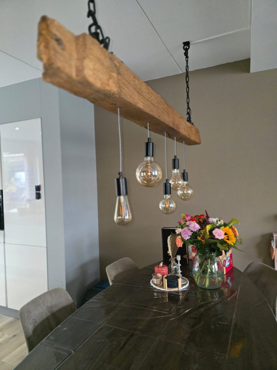 Oud eiken hanglamp