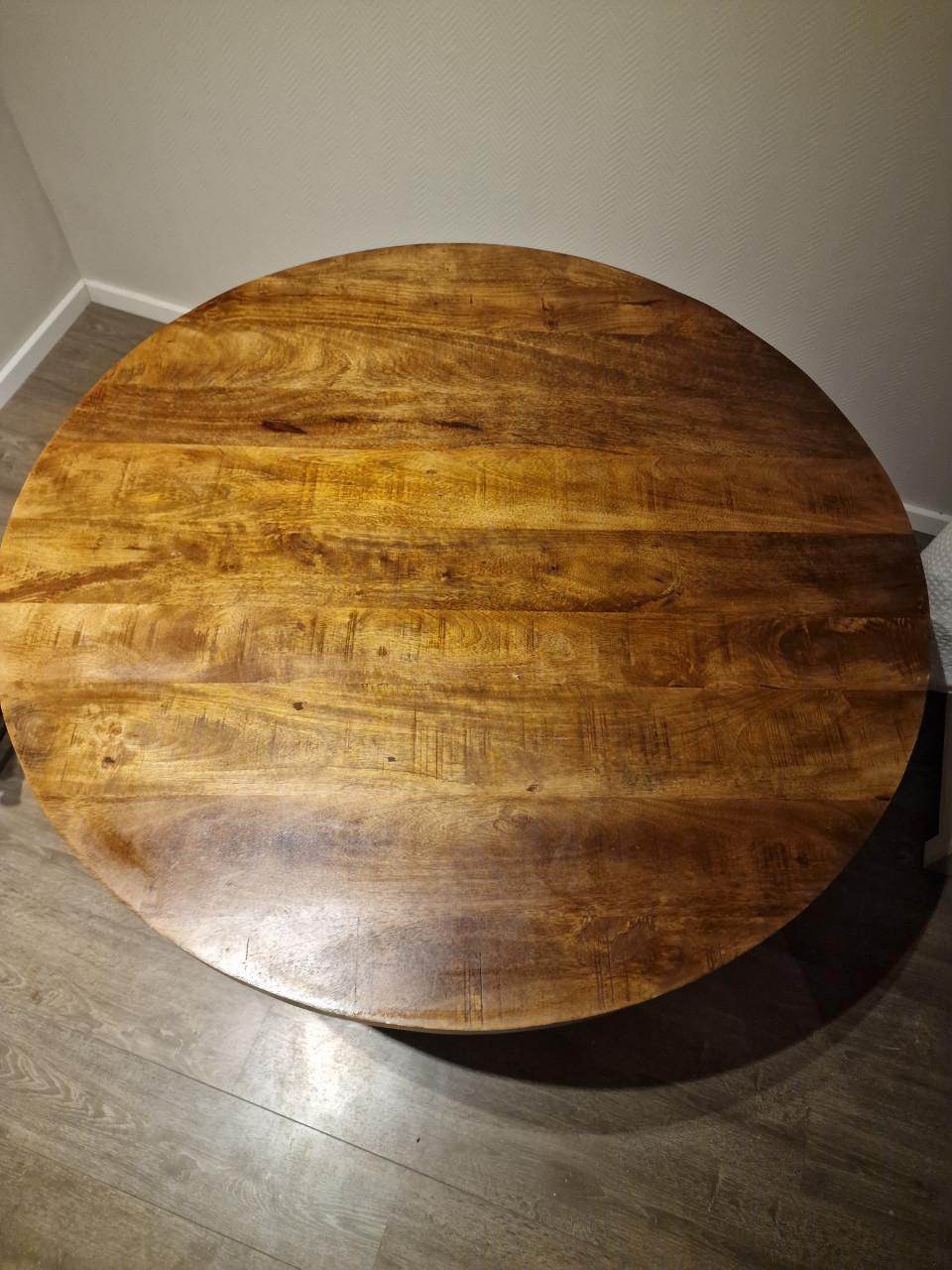 Ronde eet-tafel - mangohout