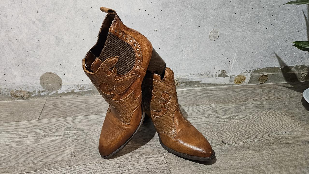Mjus Leren Enkellaarsjes Western Maat 41