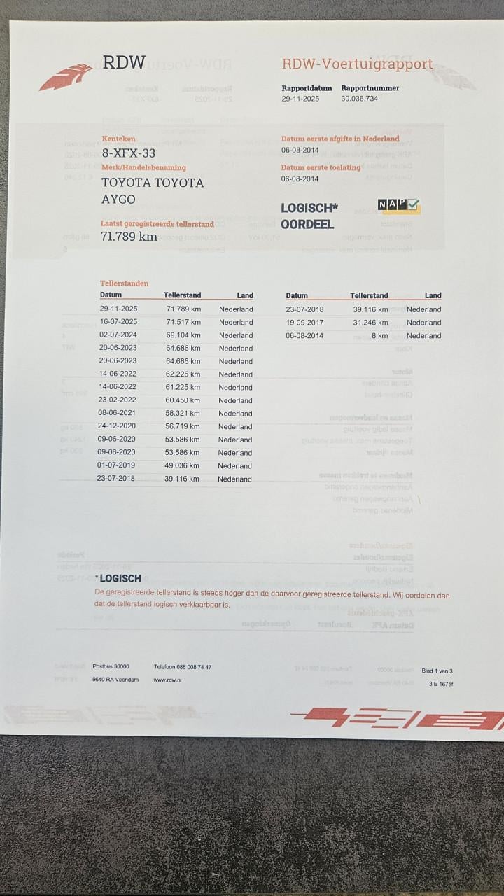 Zuinige TOYOTA AYGO X-PLAY / 1 Eig / NL AUTO / NAP / DEALER OND / 71.789 km