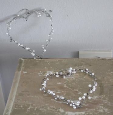 Set van 2 metalen hart hangers