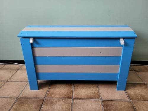 Speelgoedkist blauw/beige