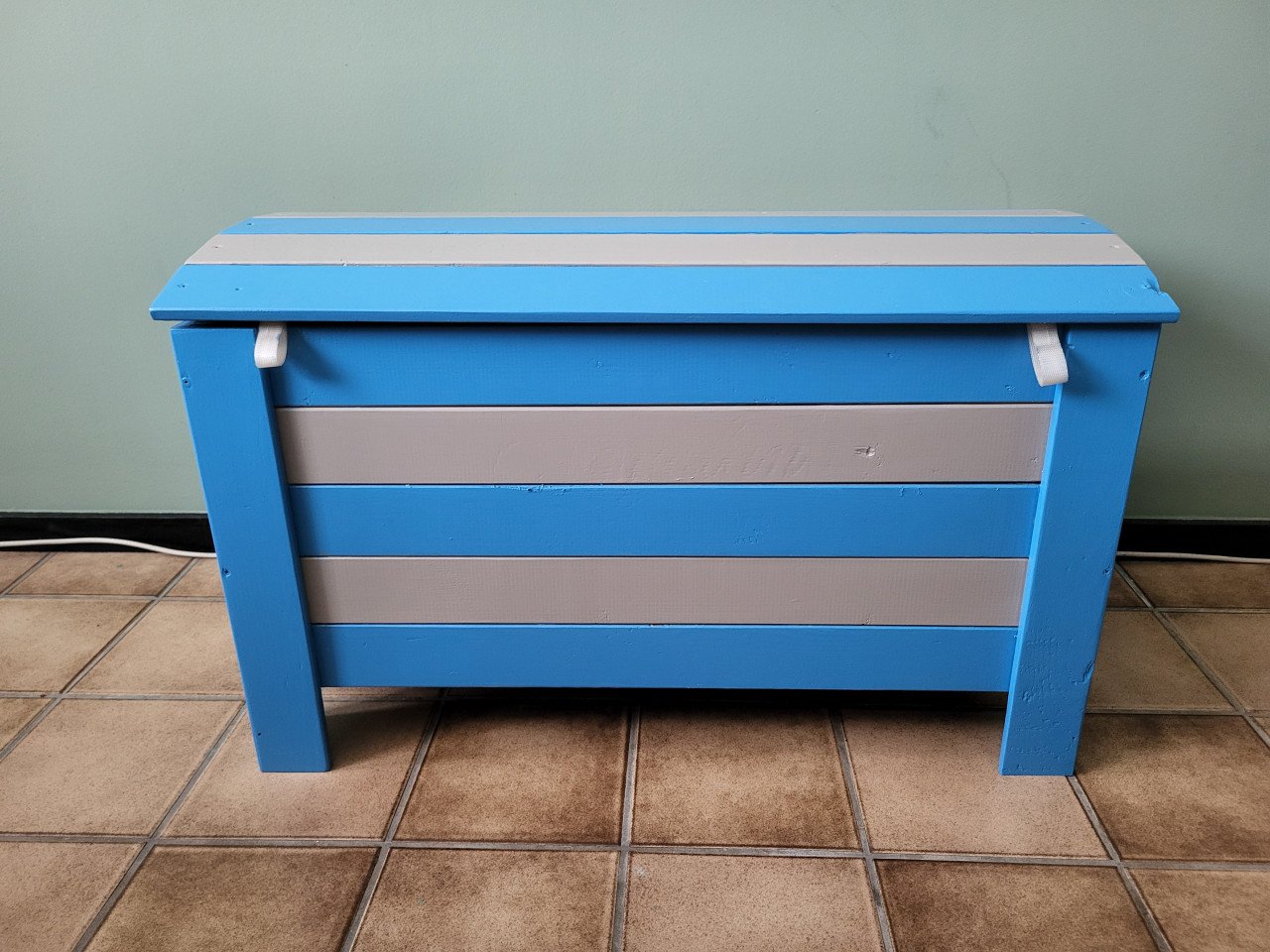 Speelgoedkist blauw/beige