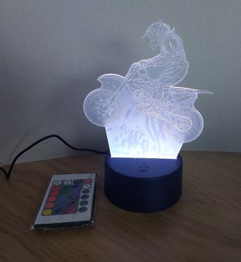 Nachtlampje met Crossmotor Nieuw in Doos