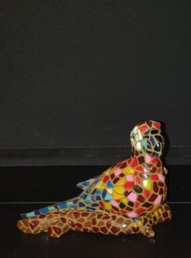 Speciaal Barcino mozaïek beeldje vogel