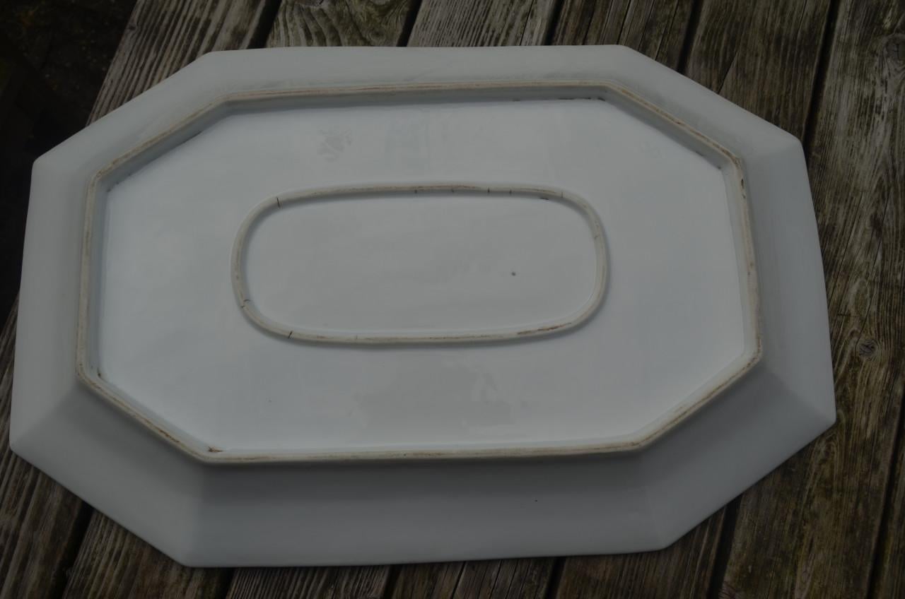 Enorme 8-kantige aardewerk schaal / schotel ipst