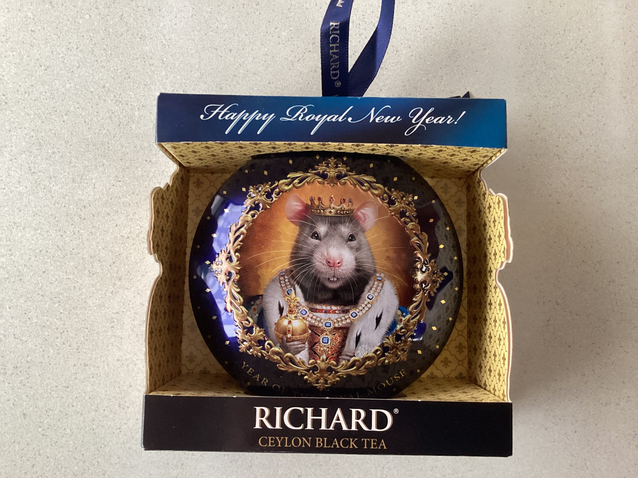 Verzamelblikje. Richard Ceylon Black Tea.  Happy Royal New Year.
