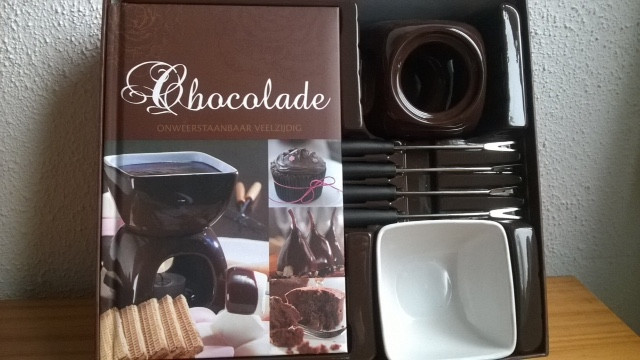 CHOCOLADE FONDUESET voor 2 personen (nieuw)