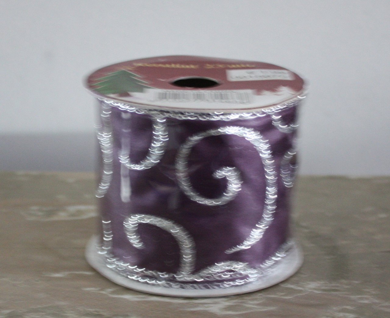 Nieuw paars lint met zilvere glitters 2m-50cm breed