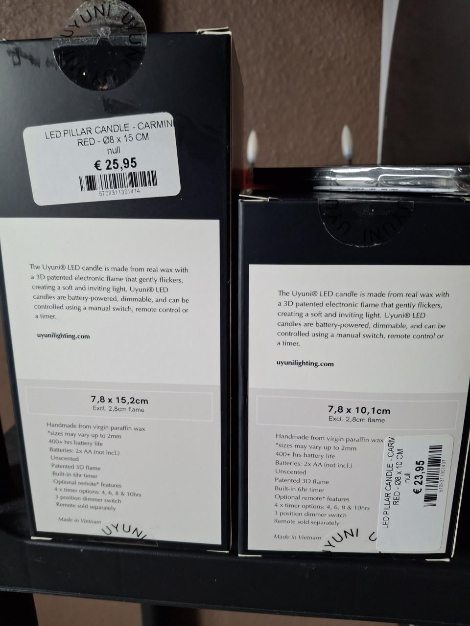 Ledkaarsen rood en zwart  van merk uyuni