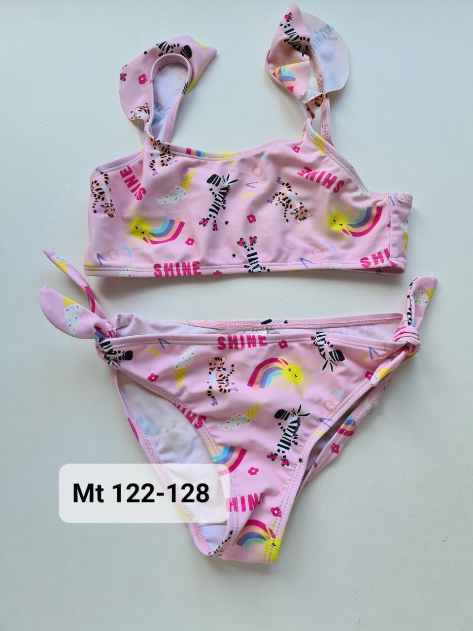 Roze regenboog/ dierenprint bikini Zeeman Mt 122-128