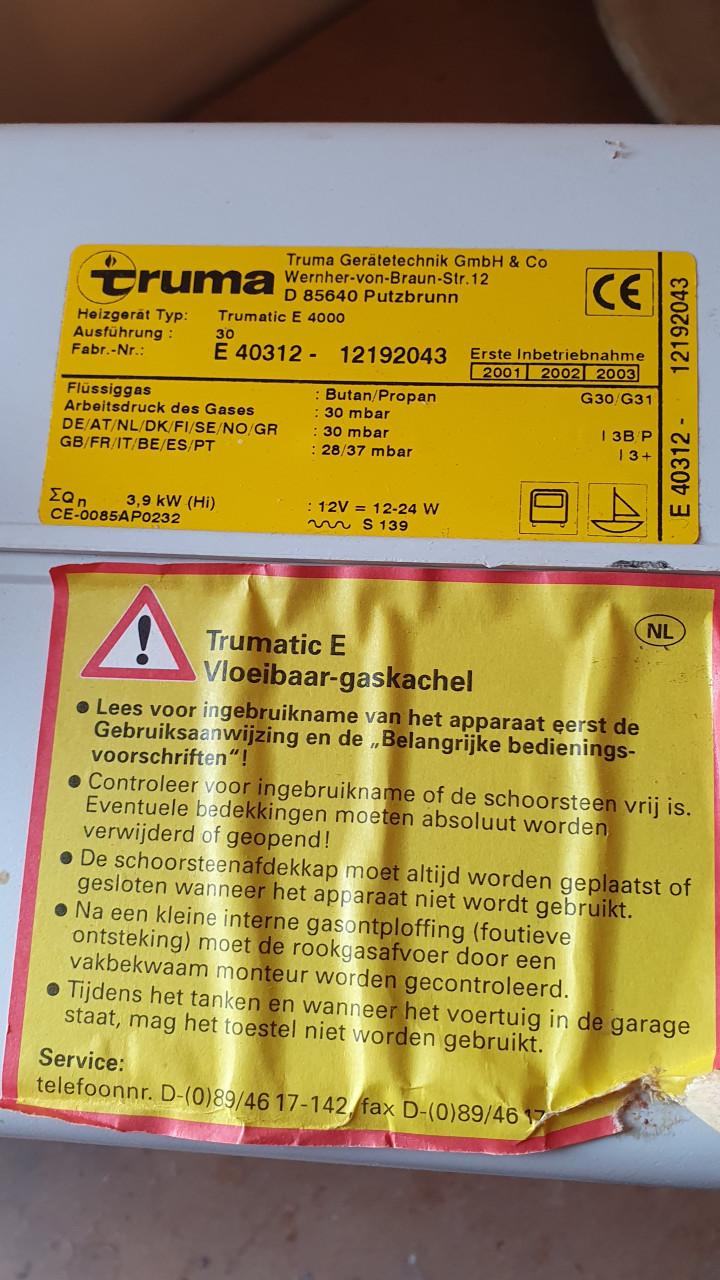 TRUMA Gaskachel E 4000 (defect)