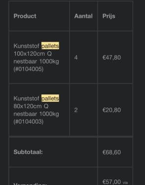 Gratis af te halen: 6 plastic pallets