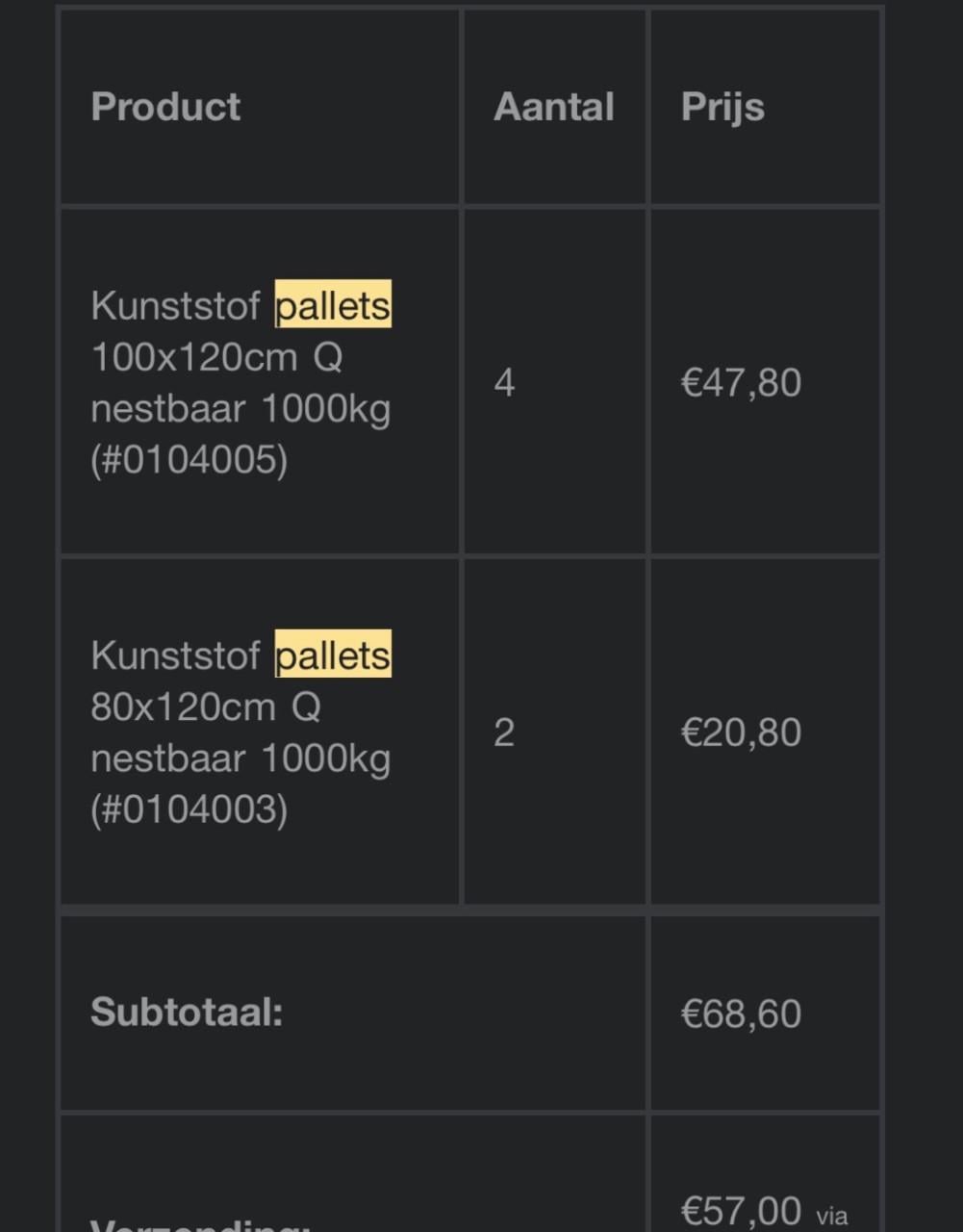 Gratis af te halen: 6 plastic pallets
