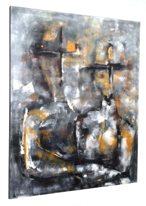 " Holding on to you " Acrylverf op canvasdoek van Suzanne Visser