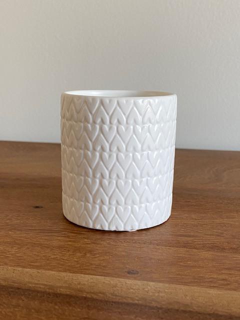 Zusss | Keramieken geurkaars hartjes S | Wit