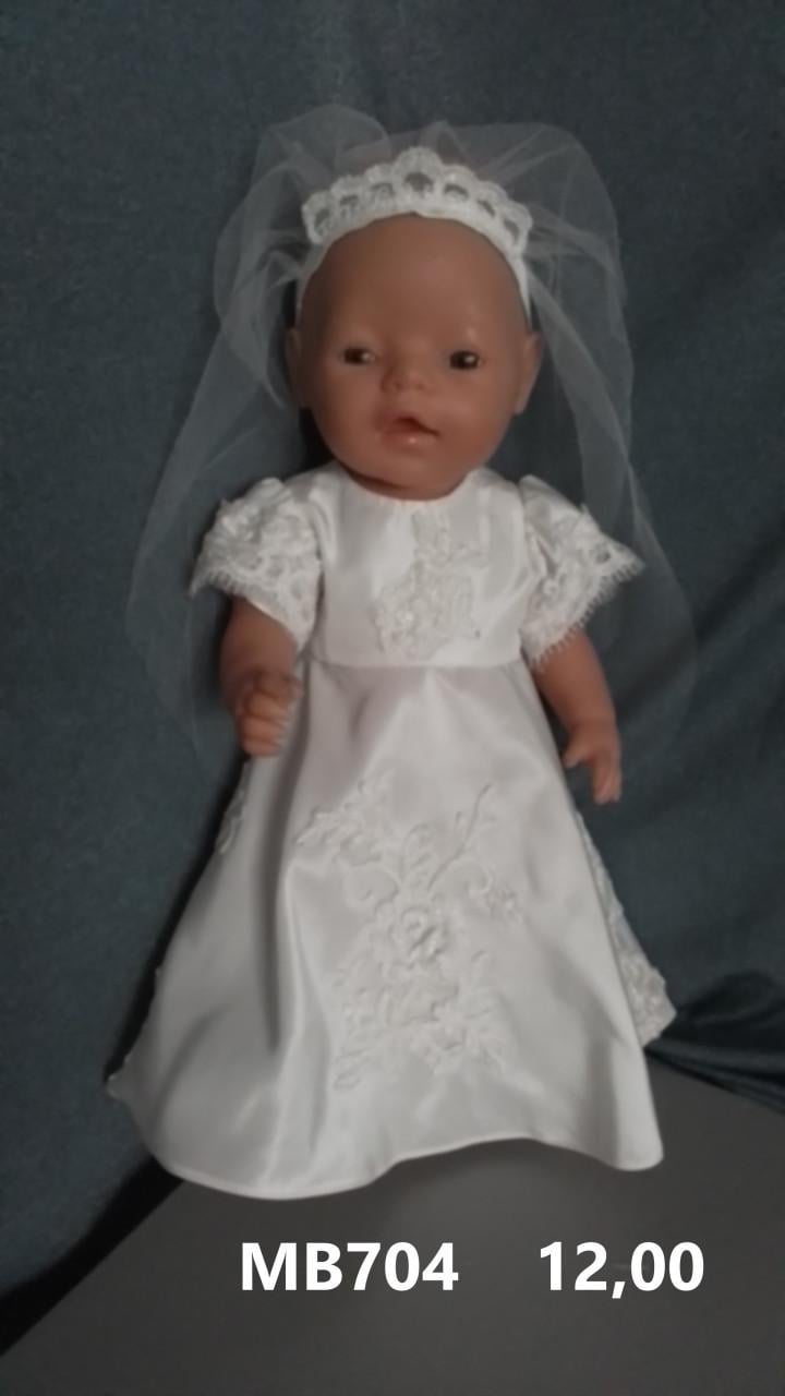 Poppenkleertjes baby born. Bruidsjurk. Opbrengst KiKa.