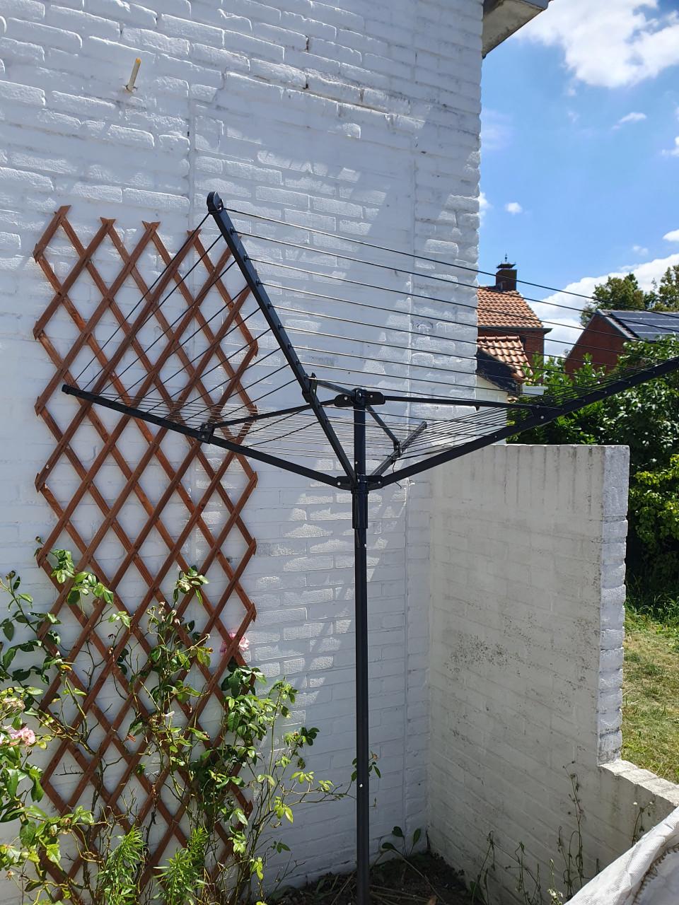 Vonia droogmolen 45 meter • inklapbaar • grondanker • zwart • nieuw