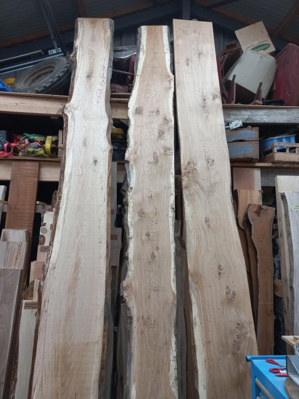 Wandplanken boomstam planken live edge