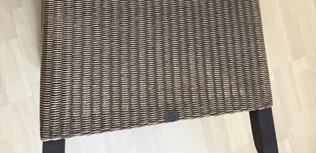 Loom Fauteuil Engelse stijl / Leder en Loom vlechtwerk met goede zithoogte.