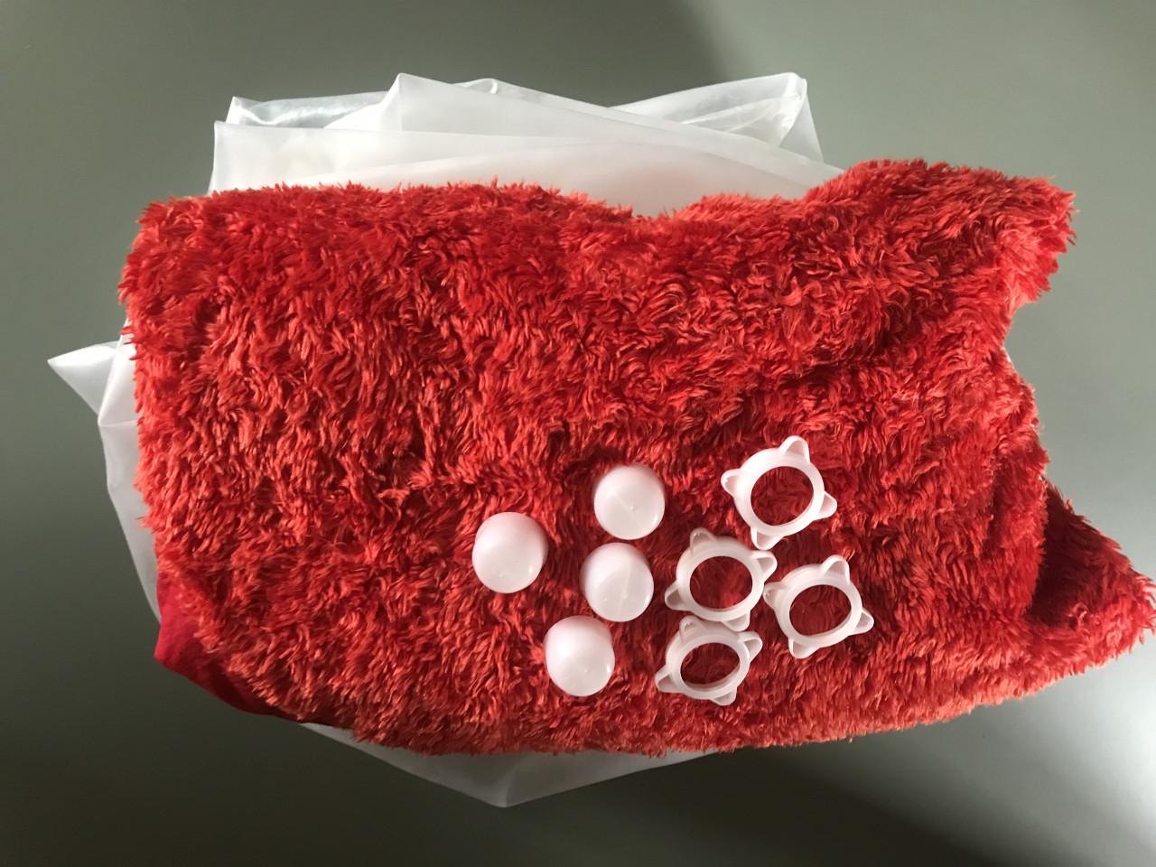 Rode grote opblaasbare poef