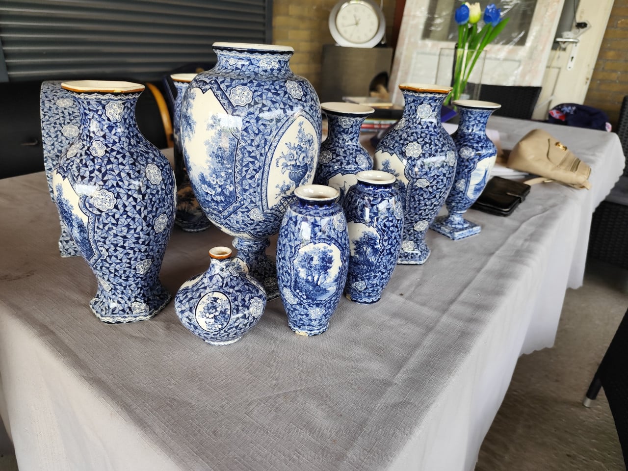 Antieke Villeroy & Boch Flamand Bleu collectie ca. 1900-1925