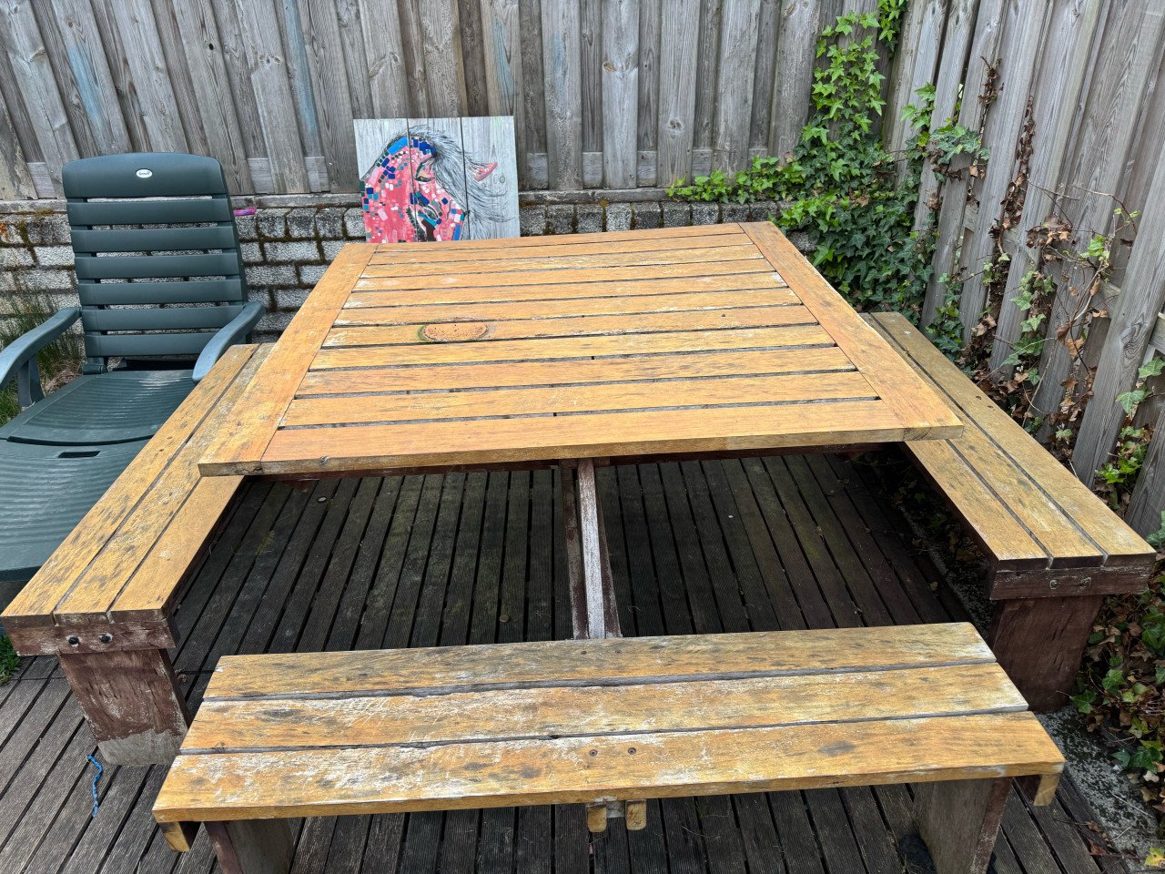 Picknicktafel Hardhout Elite 130 x 130 cm