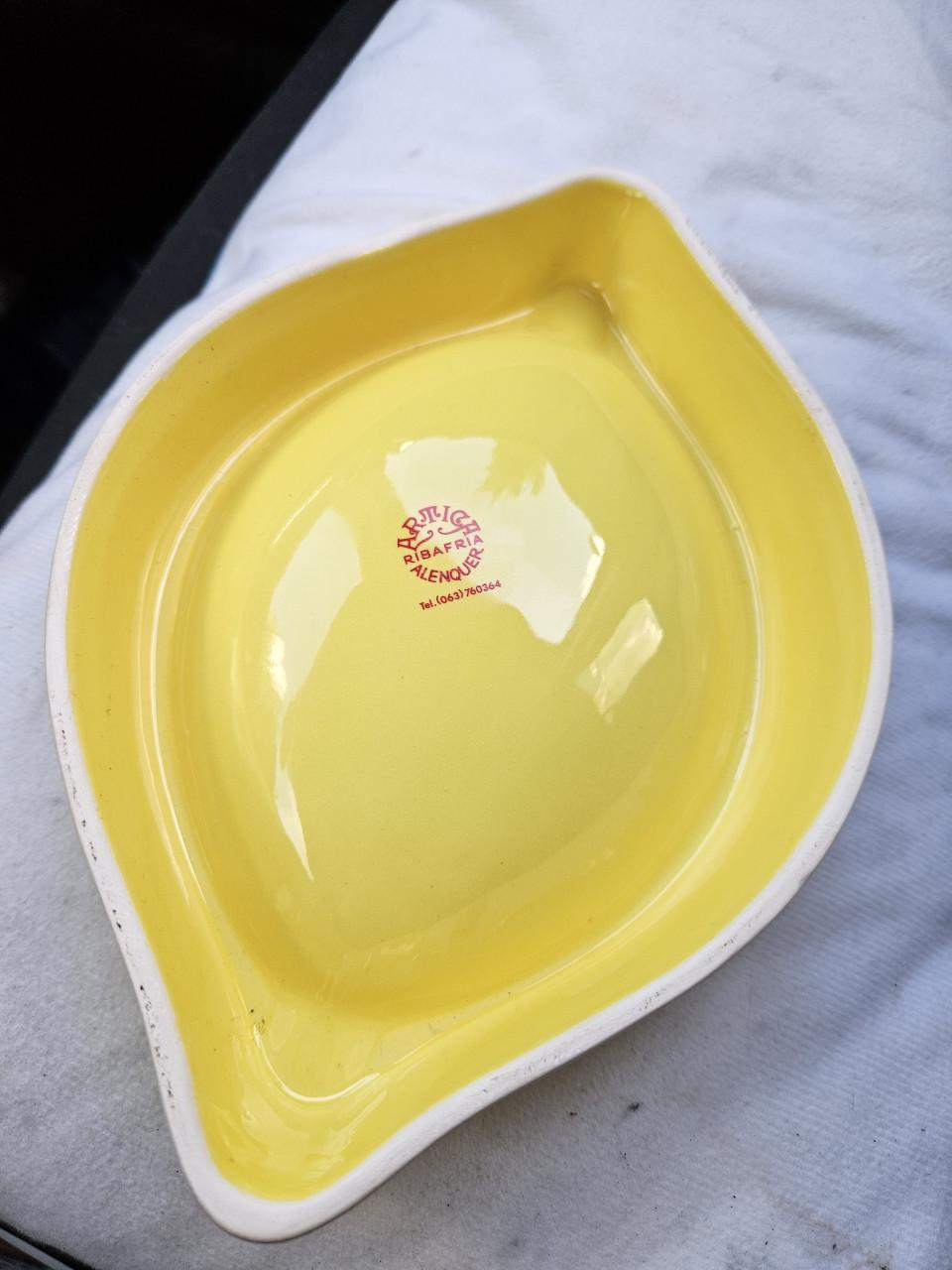 Vintage Bacardi Limón Asbak - Gele Keramische Asbak