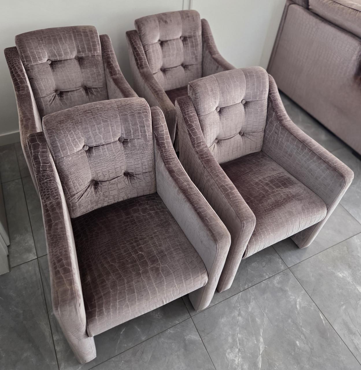 Luxe velvet croco eetkamerstoelen