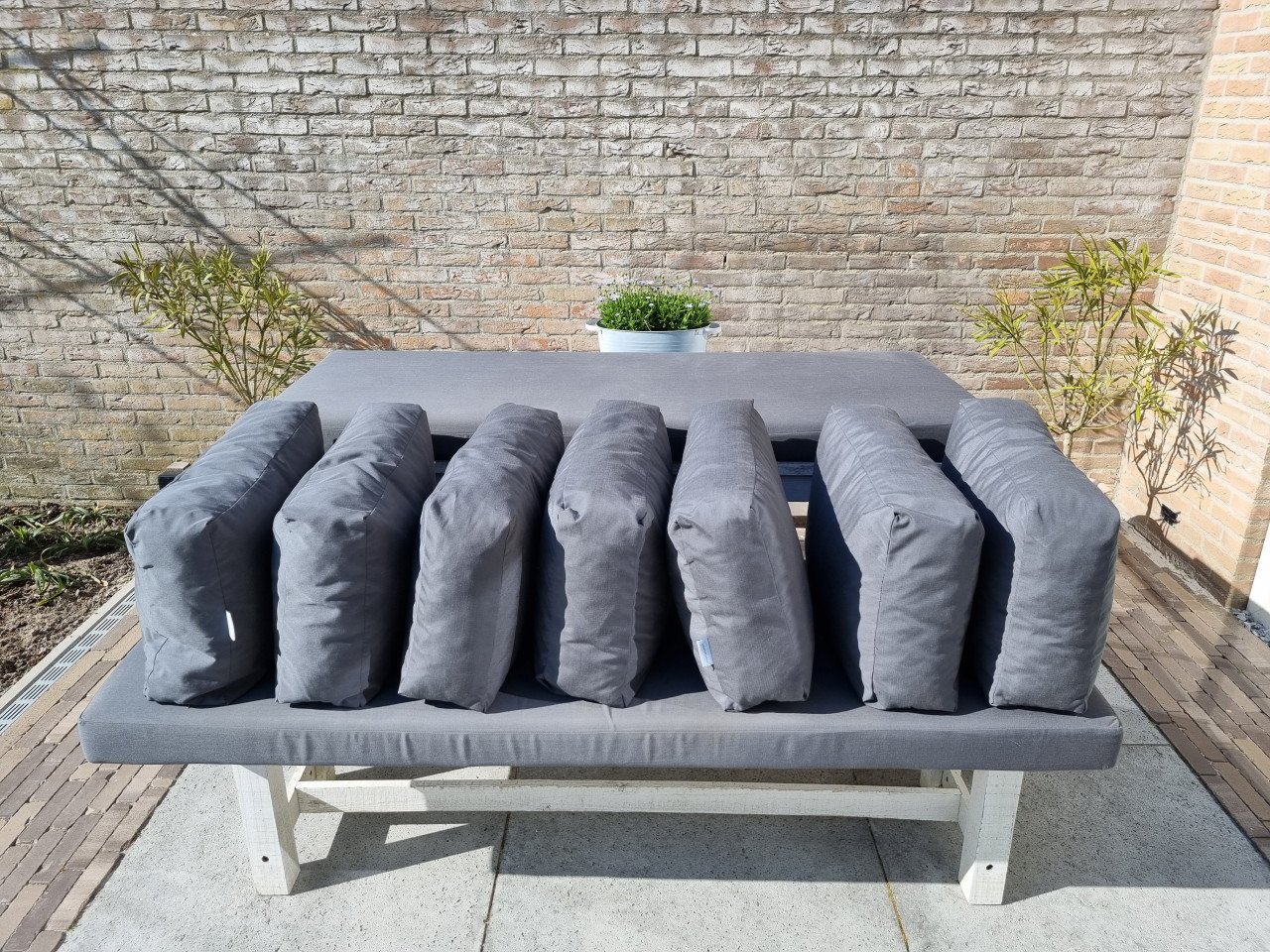 Loungebank zit- en rugkussens