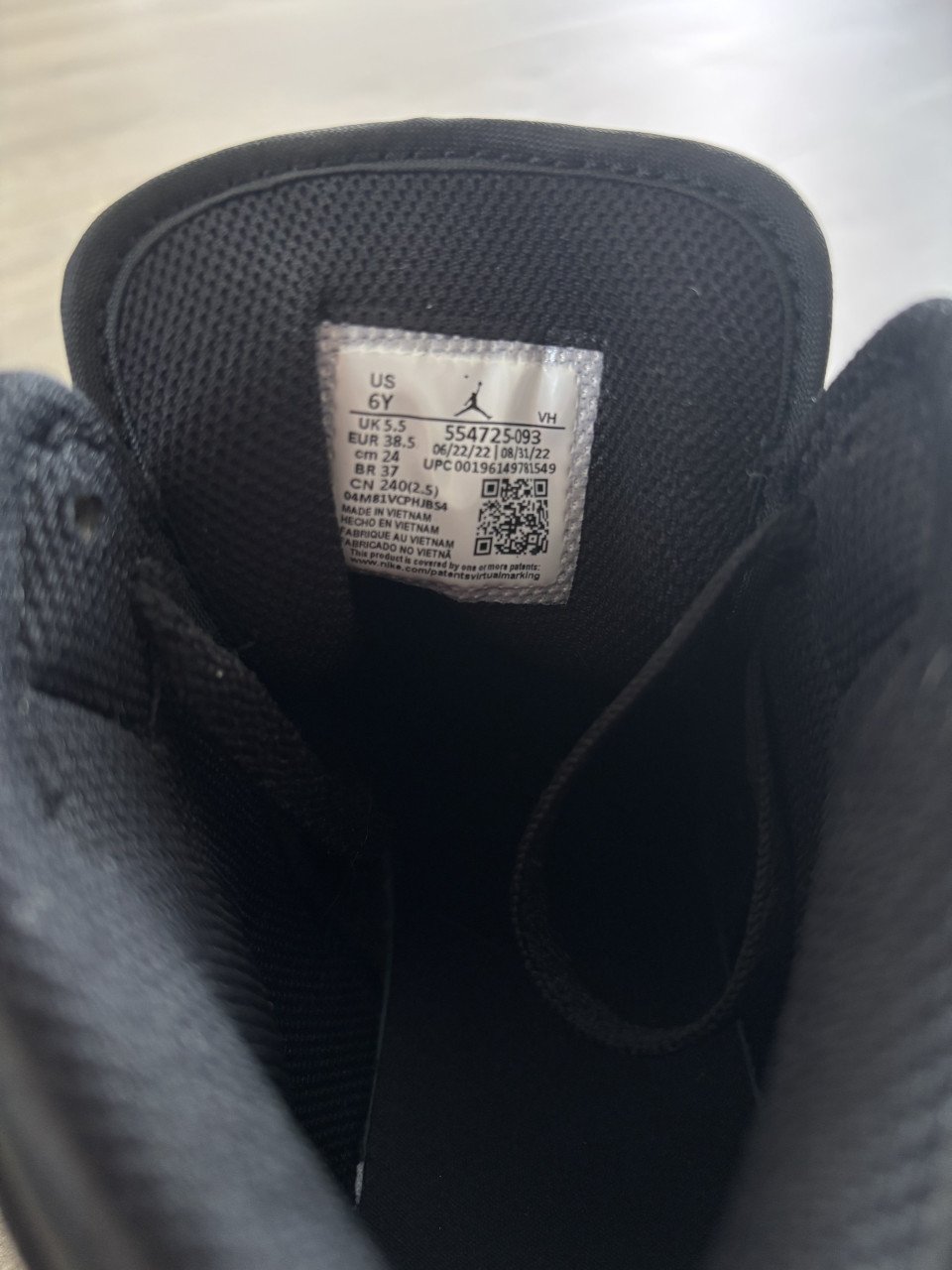 Jordan air zwart