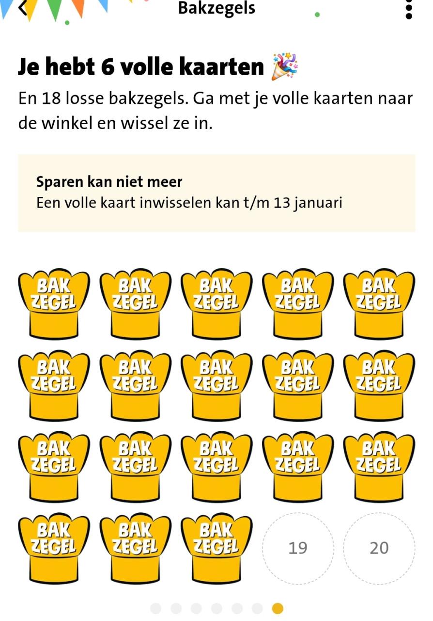 Jumbo bakzegels 6 volle kaarten