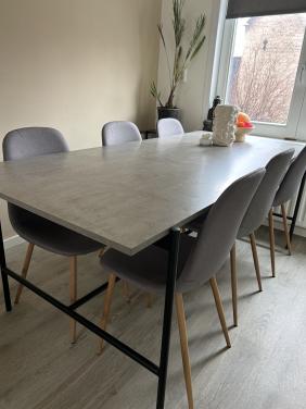 Eettafel 6/8 personen incl. 6 stoelen
