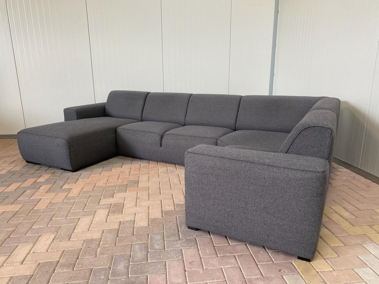 Grijs Stoffen U-Bankstel-Extra Grote Lounge Hoekbank-Gratis Levering