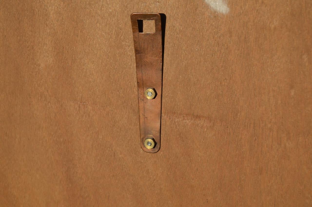 Maria met kind grote plaquette van koper