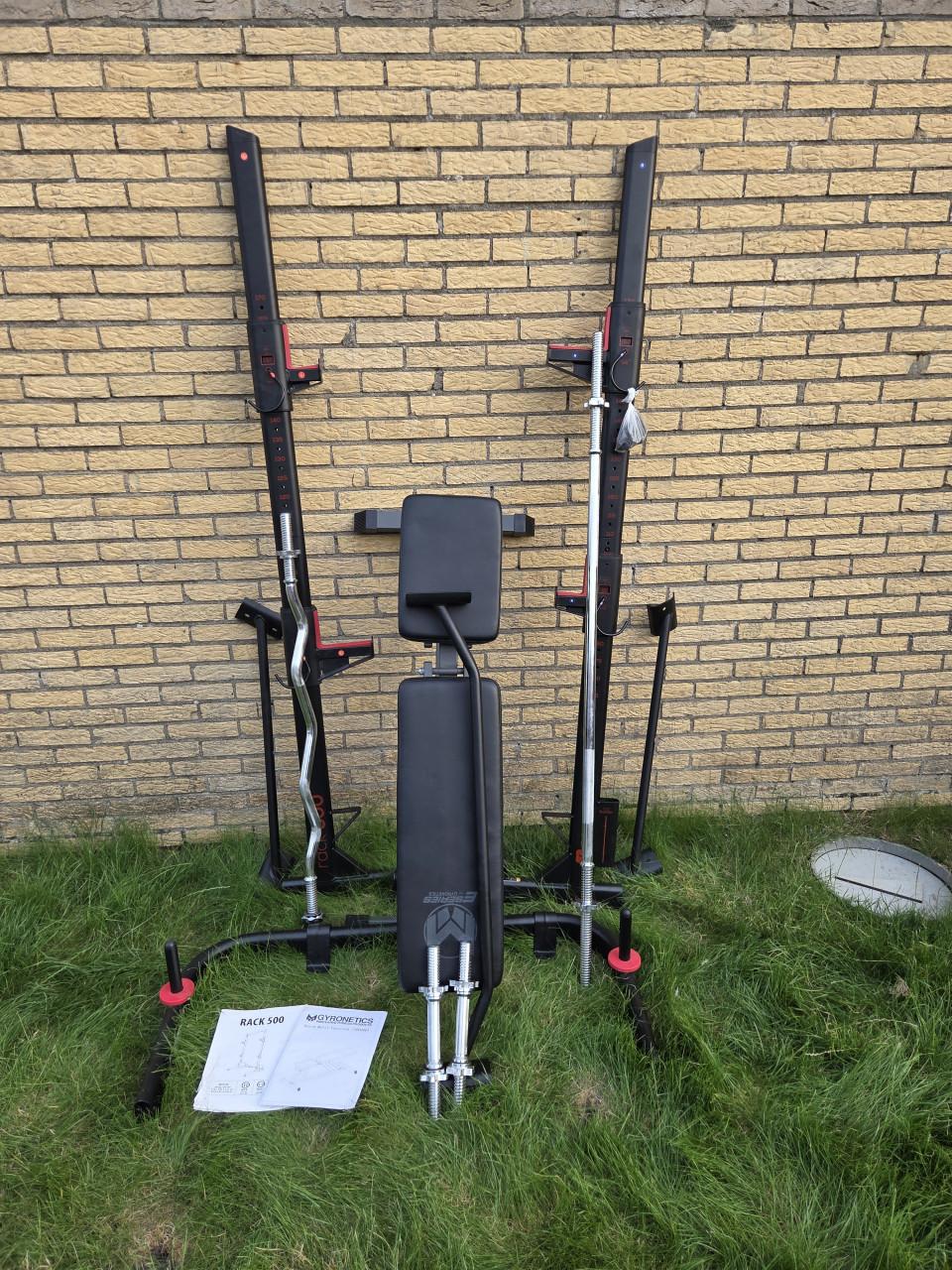 Rack 500, bankje, gewichten ect.