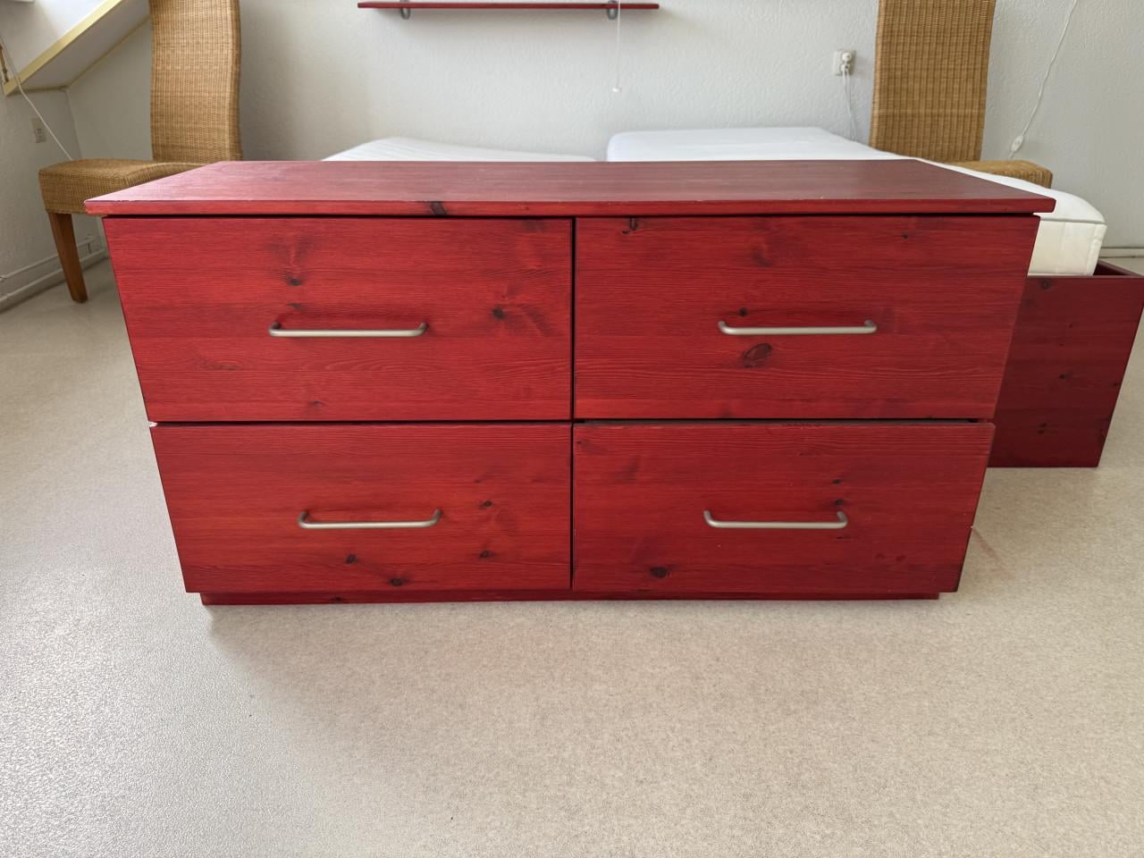 Bed ombouw  met kasten kers