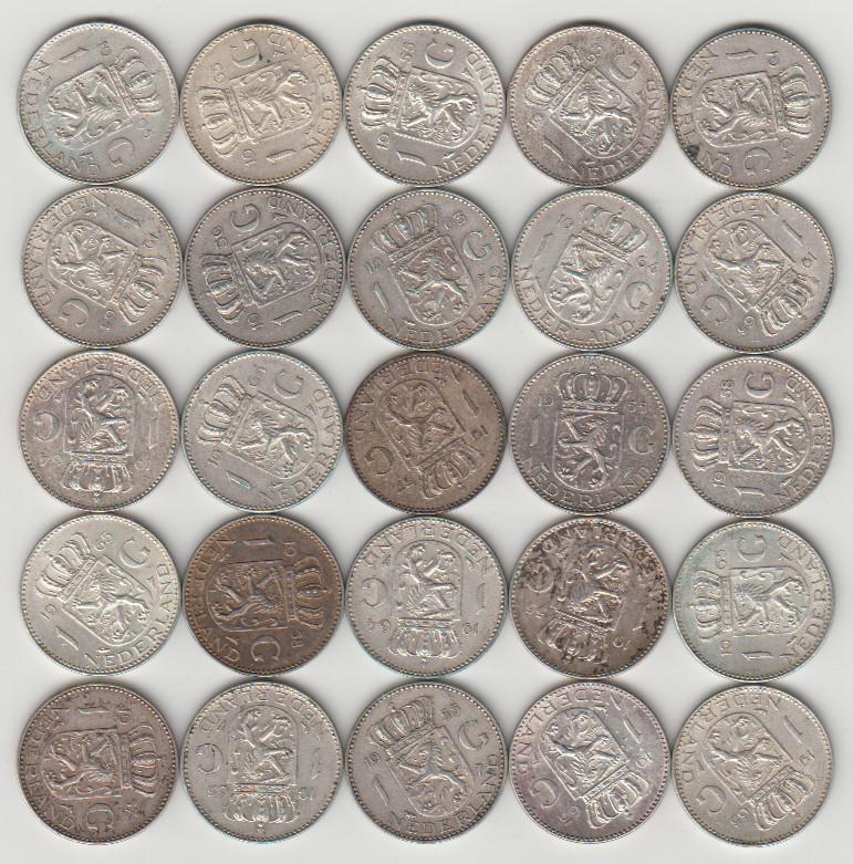 Juliana 25 Stuks Zilveren Gulden