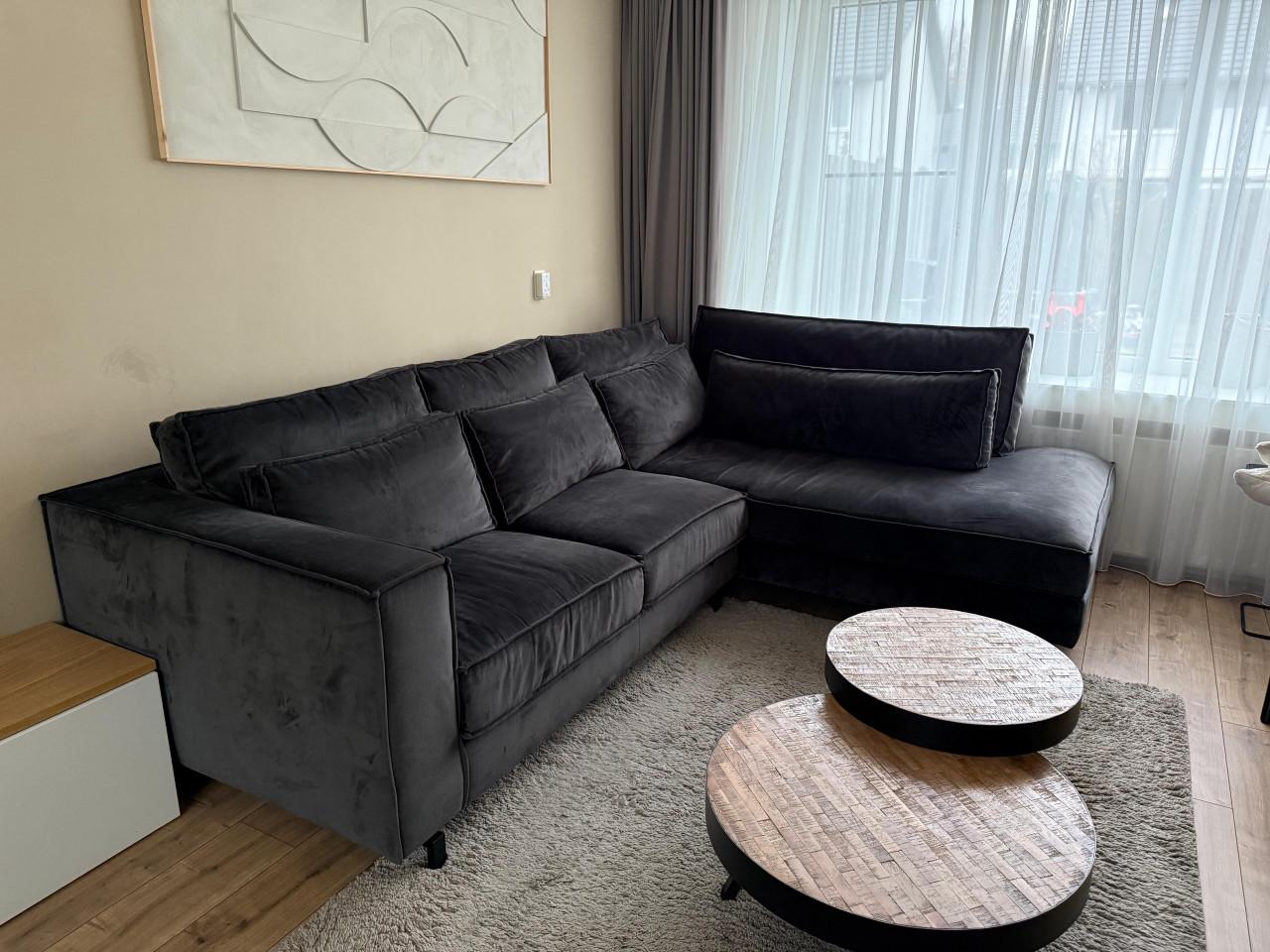 Velour bankstel antraciet