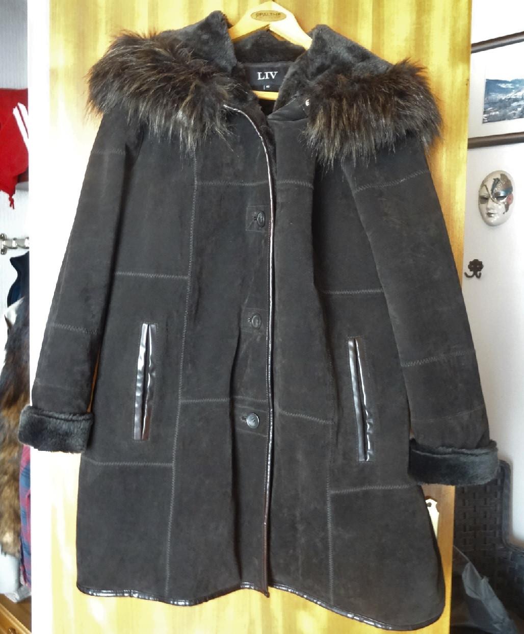 Zwarte ECHT leren suedé jas.ALS NIEUW! heel mooi! merk LIV