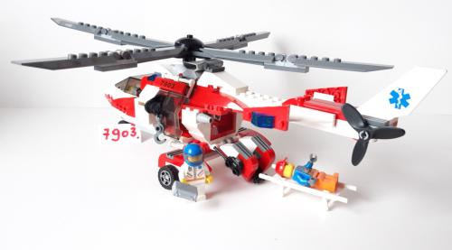 Lego City 7903:  ziekenhuis reddingshelikopter en 3 minifiguren