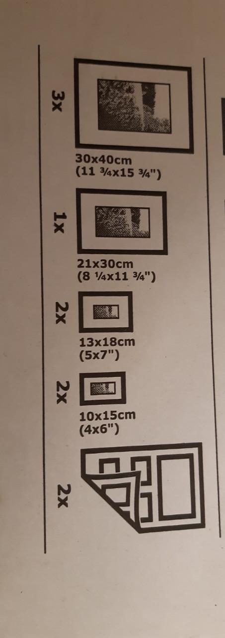 Ikea KNOPPÄNG zwarte lijsten met afbeelding, set van 8.
