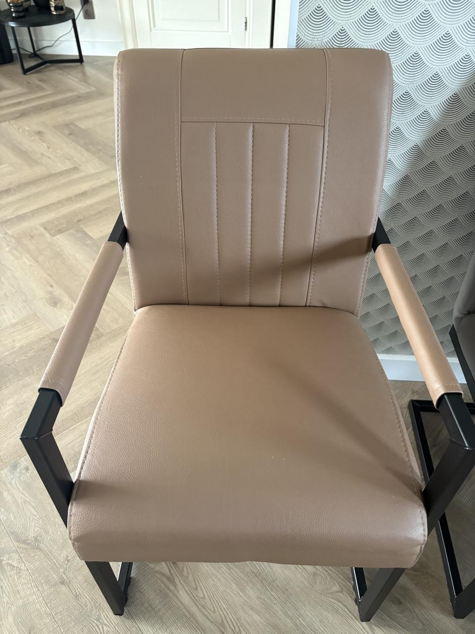 Eetkamerstoelen namaak leder 3 stuks